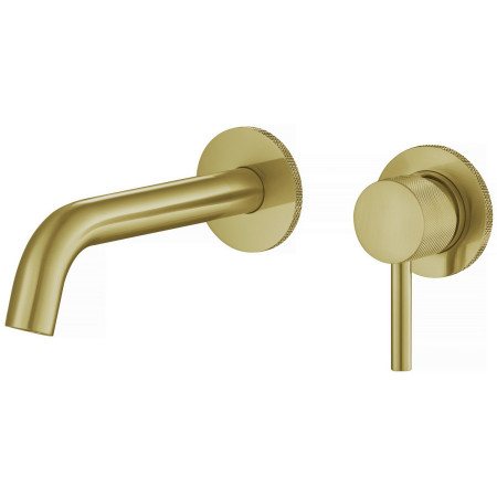 Vantara Comet Wall Mounted Basin Mixer in Brushed Brass