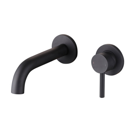 Vantara Fortune 2TH Wall Mounted Basin Mixer in Black