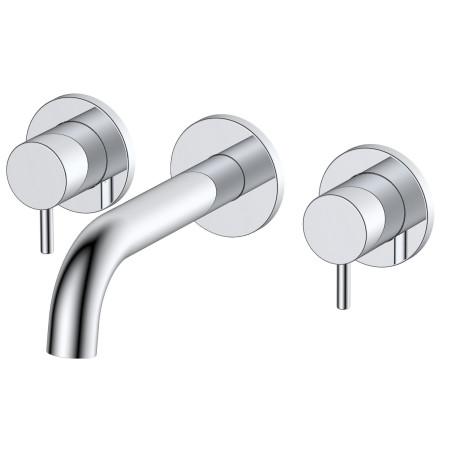Vantara Fortune 3TH Wall Mounted Basin Mixer in Chrome