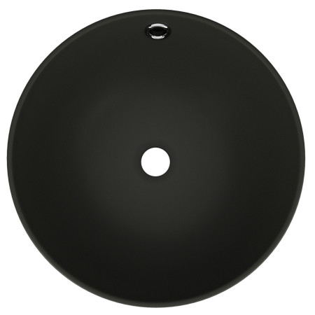 VAMAR38MB Vantara Mars 380mm Matt BThe White Space Rondo 380mm Matt Black Countertop Basinlack Countertop Basin Top View