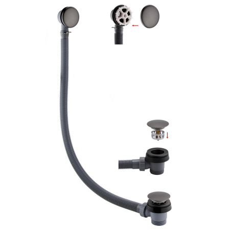 Vantara Sprung Plug Bath Waste in Gunmetal Grey