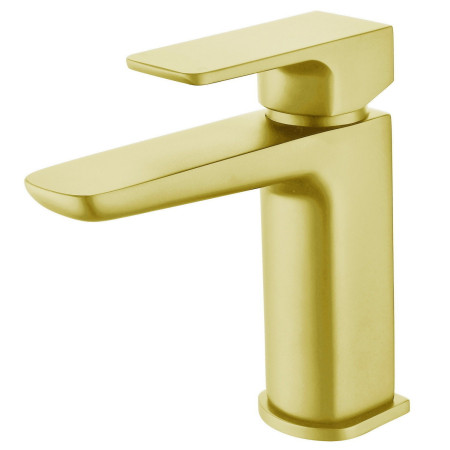 Vantara Warp Mini Mono Basin Mixer with Waste in Brushed Brass