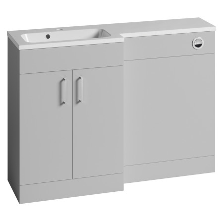 Vantara Order 1200mm Left Hand Combination Unit and Basin in Light Gloss Grey