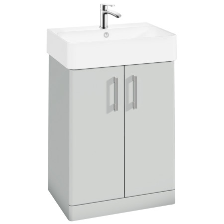 Vantara Order 600mm Floorstanding Vanity Unit and Basin in Light Matt Grey