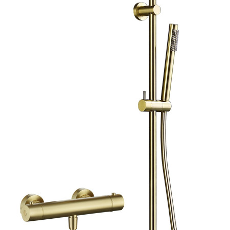 Vantara Easy Bar Shower Valve in Brushed Brass with Slide Rail