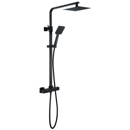Vantara Easy Bar Shower in Black with Square Fixed Head and Slide Rail