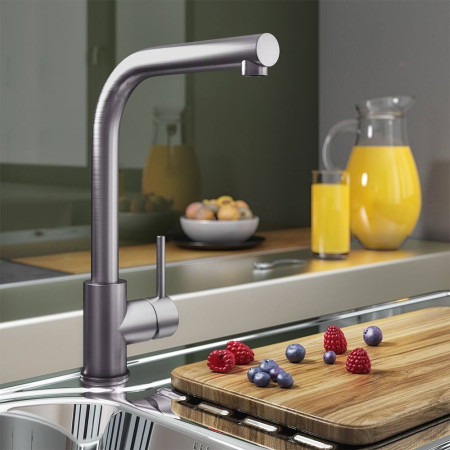 TK003BN Trisen Adria Brushed Nickel Single Lever Pull Out Kitchen Tap Lifestyle