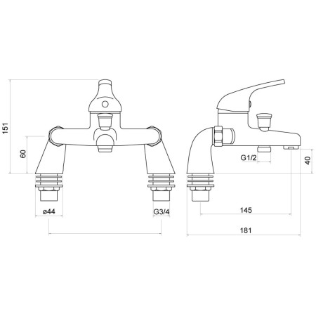 TT005 Trisen Ailsa Chrome Bath Filler Line