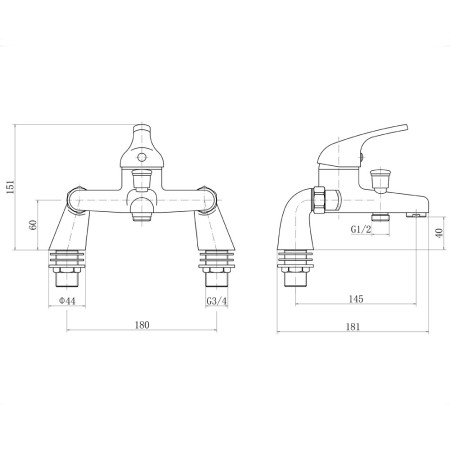 TT004 Trisen Ailsa Chrome Bath Shower Mixer Line