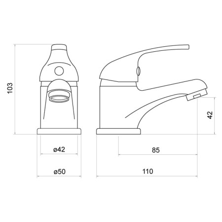 TT001 Trisen Ailsa Chrome Mini Mono Basin Mixer Line