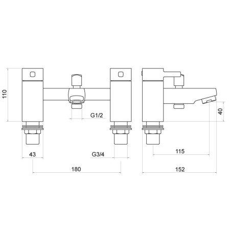 TT604 Trisen Arden Chrome Bath Shower Mixer Line