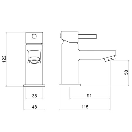 TT601 Trisen Arden Chrome Mini Mono Basin Mixer Line