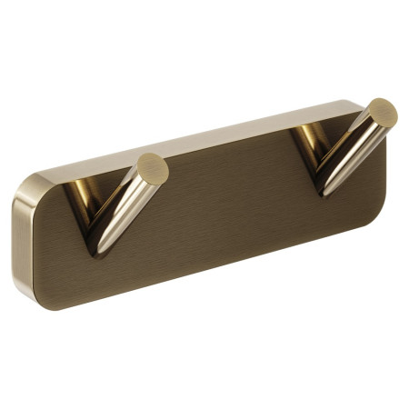 Trisen Brushed Brass Double Robe Hook