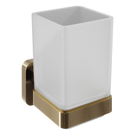 Trisen Brushed Brass Glass Tumbler Holder