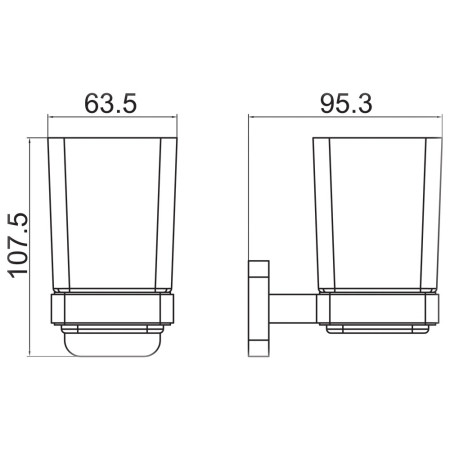 TTR-501BB Trisen Brushed Brass Glass Tumbler Holder Line