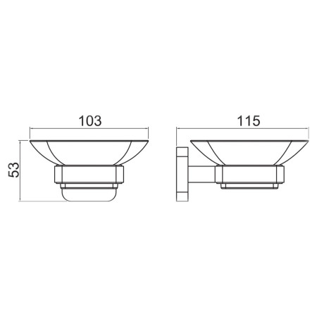 TTR-601BB Trisen Brushed Brass Soap Holder with Glass Line