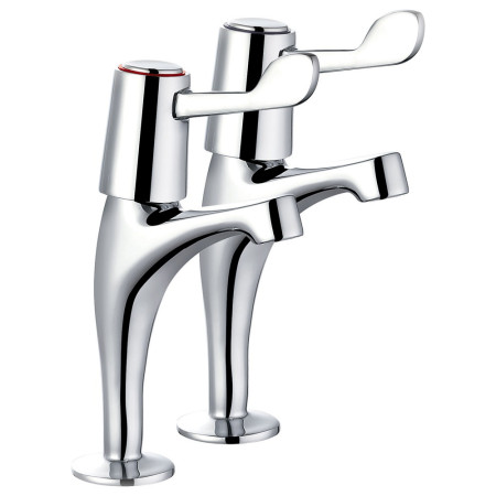 Trisen Chrome High Neck Lever Basin Pillar Taps