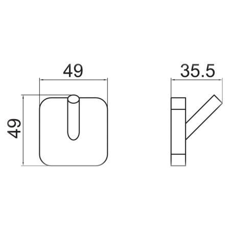 TTR-301CR Trisen Chrome Single Robe Hook Line