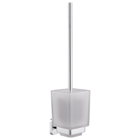 Trisen Chrome Toilet Brush Holder with Glass