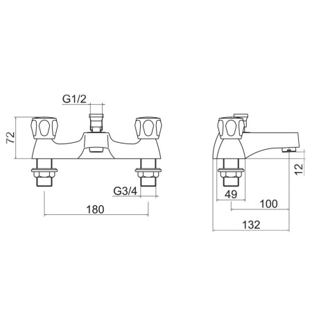 TTR-CLU01 Trisen Chrome Two Club Bath Shower Mixer Line