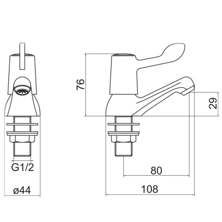 TTR-LEV09 Trisen Chrome Two Lever Basin Taps Line