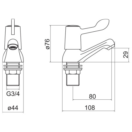 TTR-LEV08 Trisen Chrome Two Lever Bath Taps Line