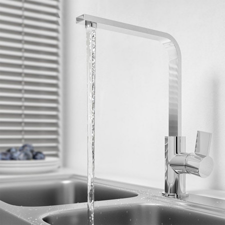 TK014 Trisen Flato Chrome Single Lever Kitchen Tap Lifestyle