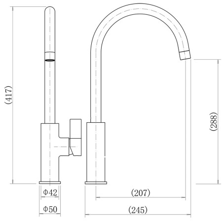 TK013 Trisen Fonta Chrome Single Lever Kitchen Tap (3)