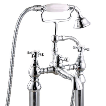 TT107 Trisen Formby Crosshead Chrome Freestanding Bath Shower Mixer