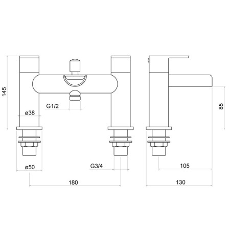 TT504 Trisen Ganton Chrome Bath Shower Mixer Line