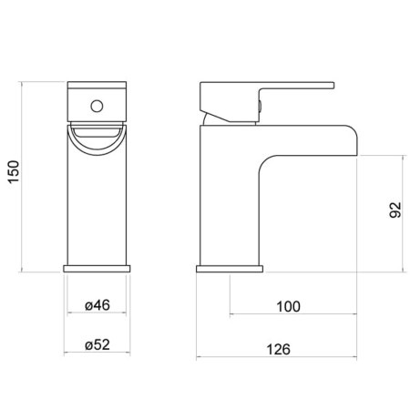 TT502 Trisen Ganton Chrome Mini Mono Basin Mixer Line
