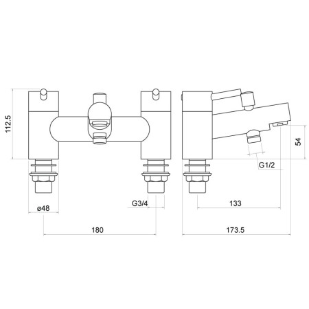 TT704 Trisen Grove Chrome Bath Shower Mixer Line