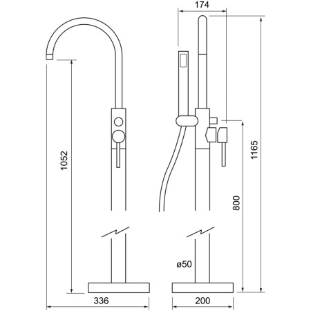 TT706 Trisen Grove Chrome Freestanding Bath Shower Mixer Line