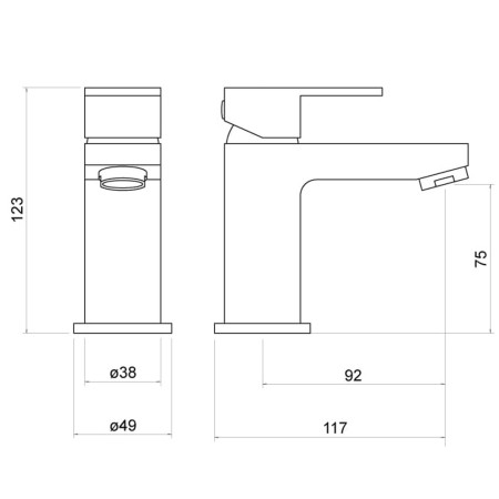 TT901 Trisen Hiron Chrome Mini Mono Basin Mixer