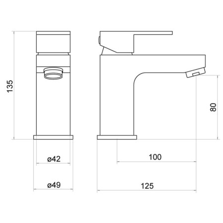 TT902 Trisen Hiron Chrome Mono Basin Mixer Line