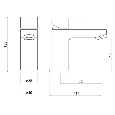 TT921 Trisen Kawa Black Mini Mono Basin Mixer Line