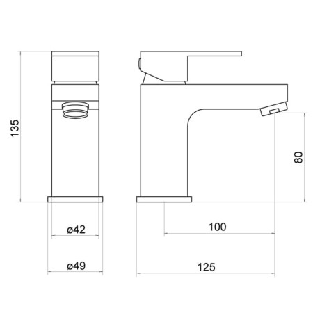 TT922 Trisen Kawa Black Mono Basin Mixer Line