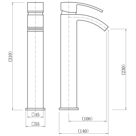 TT807 Trisen Knole Black Tall Mono Basin Mixer Line