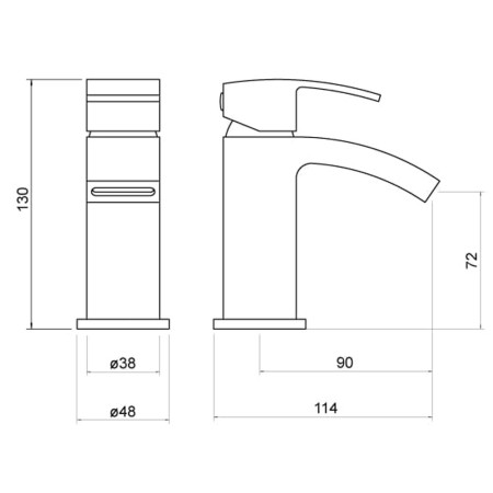 TT801 Trisen Knole Chrome Mini Mono Basin Mixer Line