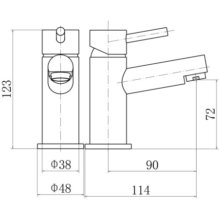 TT1101 Trisen Lewes Black Mini Mono Basin Mixer Line