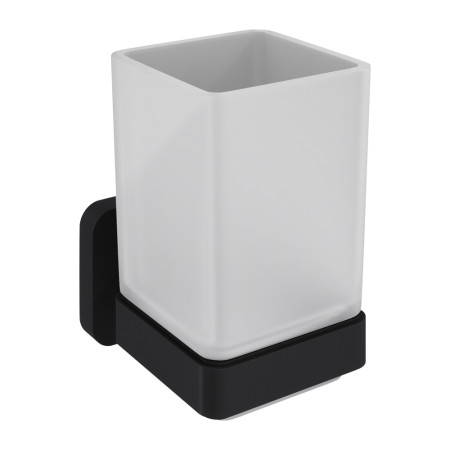 Trisen Matt Black Glass Tumbler Holder