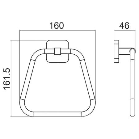 TTR-201K Trisen Matt Black Towel Ring Line