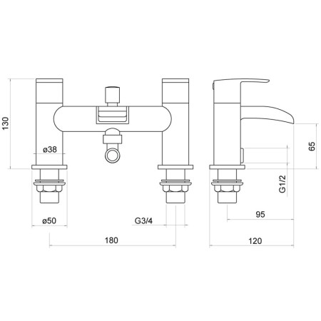 TT304 Trisen Merion Chrome Bath Shower Mixer Line