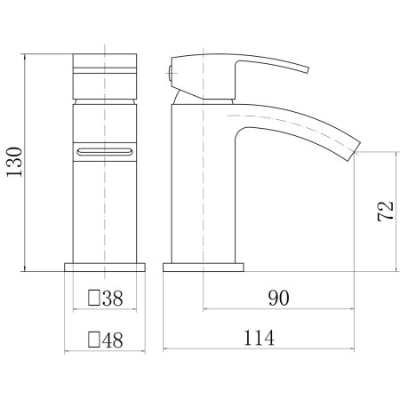 TT1001 Trisen Mijas Black Mini Mono Basin Mixer Line