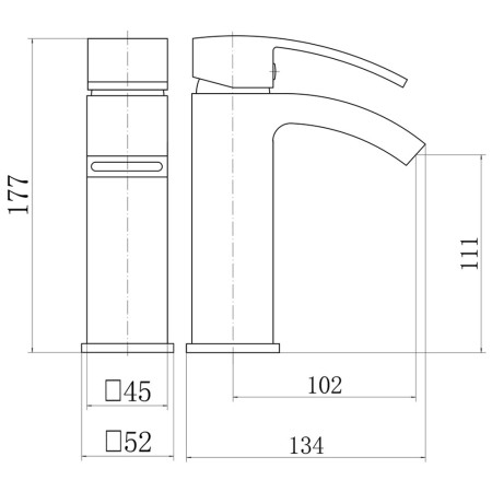 TT1002 Trisen Mijas Black Mono Basin Mixer Line