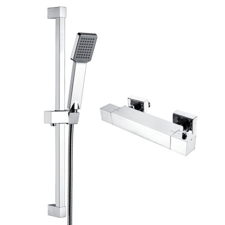 Trisen Piron Chrome Exposed Square Bar Valve Shower Set