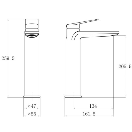 TT872 Trisen Roveri Brushed Brass Tall Basin Mixer Line