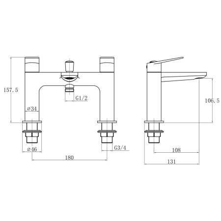 TT854 Trisen Roveri Chrome Bath Shower Mixer Line