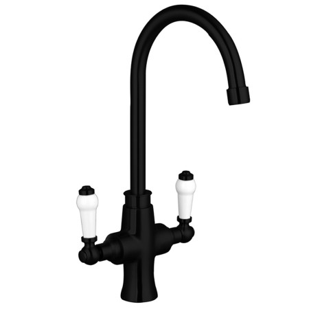 Trisen Rura Black Two Handle Traditional Kitchen Tap