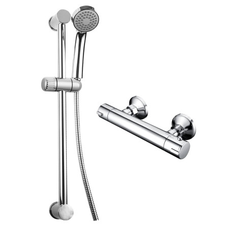 Trisen Sharo Chrome Exposed Round Bar Valve Shower Set